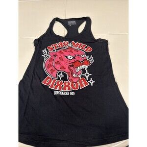 Dixxon Flannel Co Tank Top Womens Small Black Stay Wild Panther Graphic Shirt S